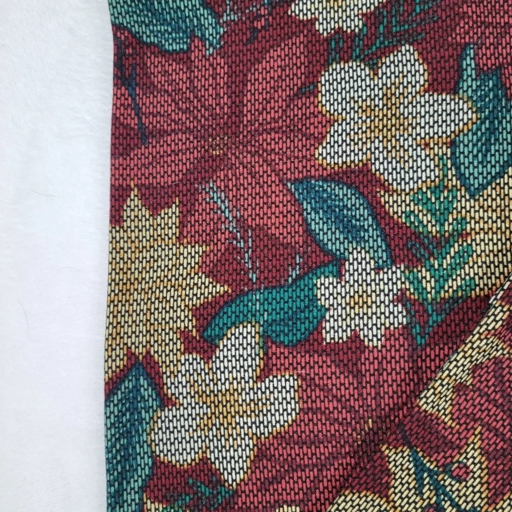 NWOT Vintage LuLaRoe Christmas Holiday Poinsettia Leggings size TC2 - Picture 2 of 6